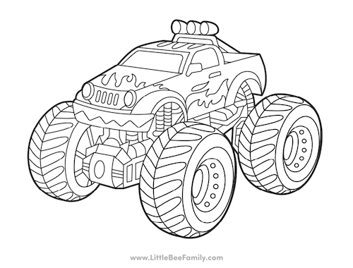 Monster truck coloring page