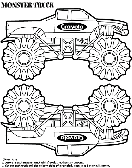 Monster truck box coloring page