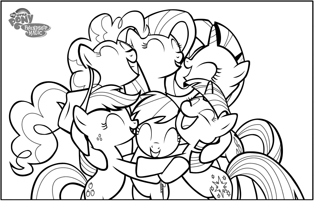 Hasbro and shout kids roundup my little pony coloring page