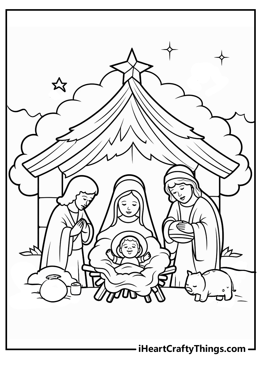 of nativity coloring pages