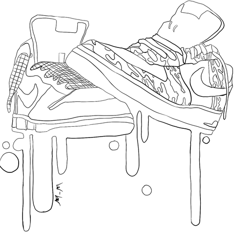 Nike sneakers coloring page free printable coloring pages