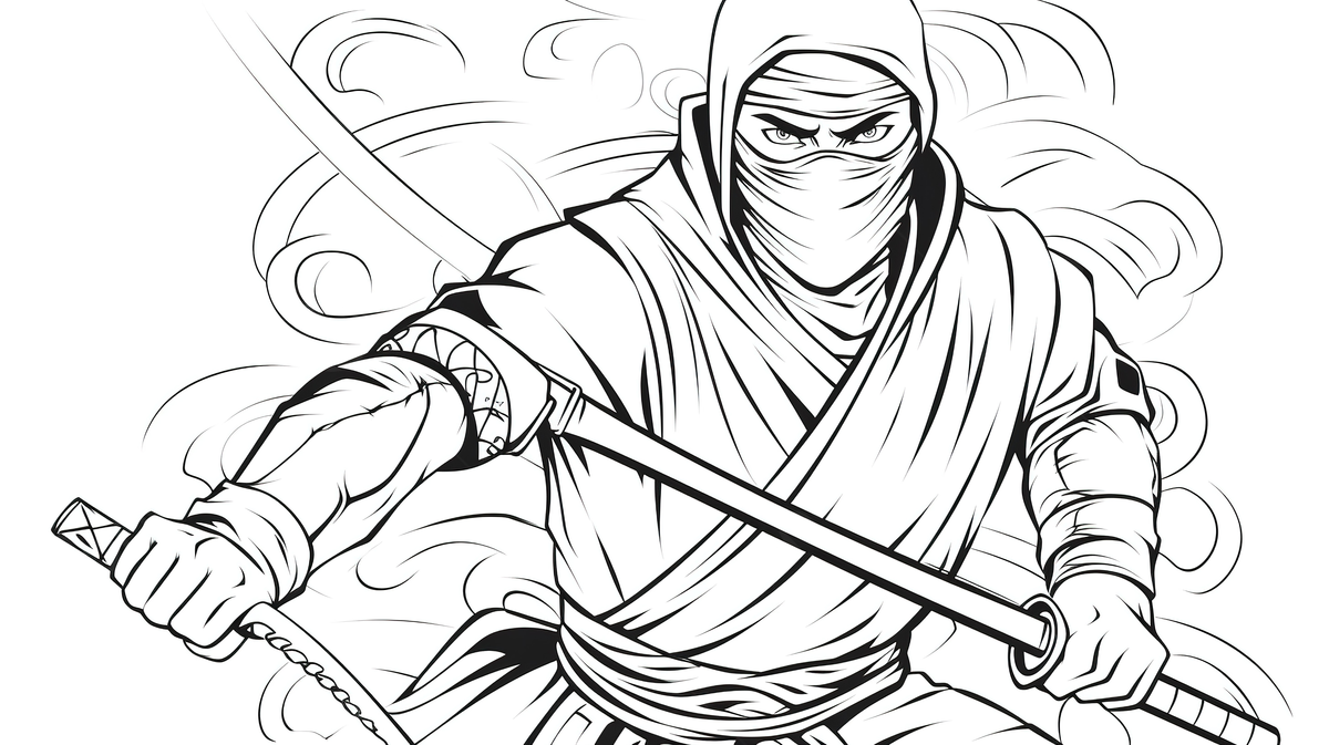 Ninja coloring page with a sword background ninja coloring pictures ninja design background image and wallpaper for free download