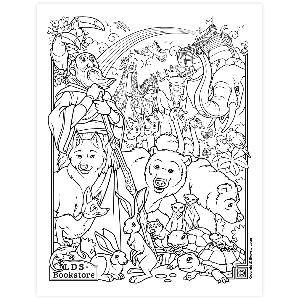 Noah and the ark coloring page