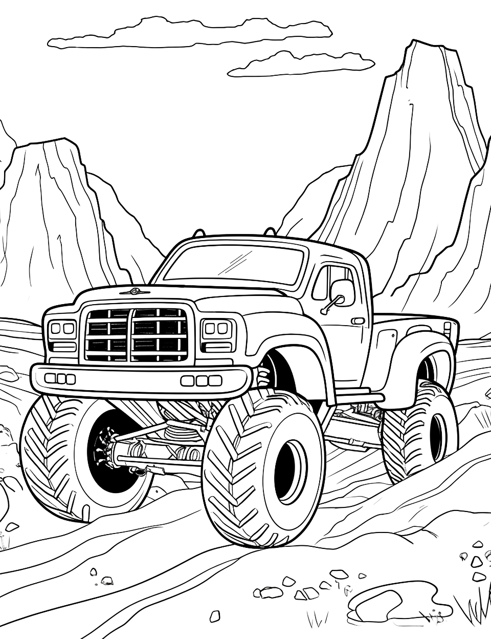 Monster truck coloring pages free printable sheets