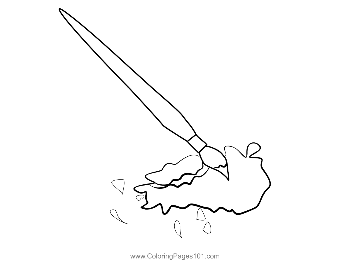 Paint brush coloring page coloring pages printable coloring pages coloring pages for kids