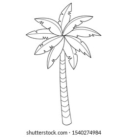 Cute colouring book palm tree printable stock illustration