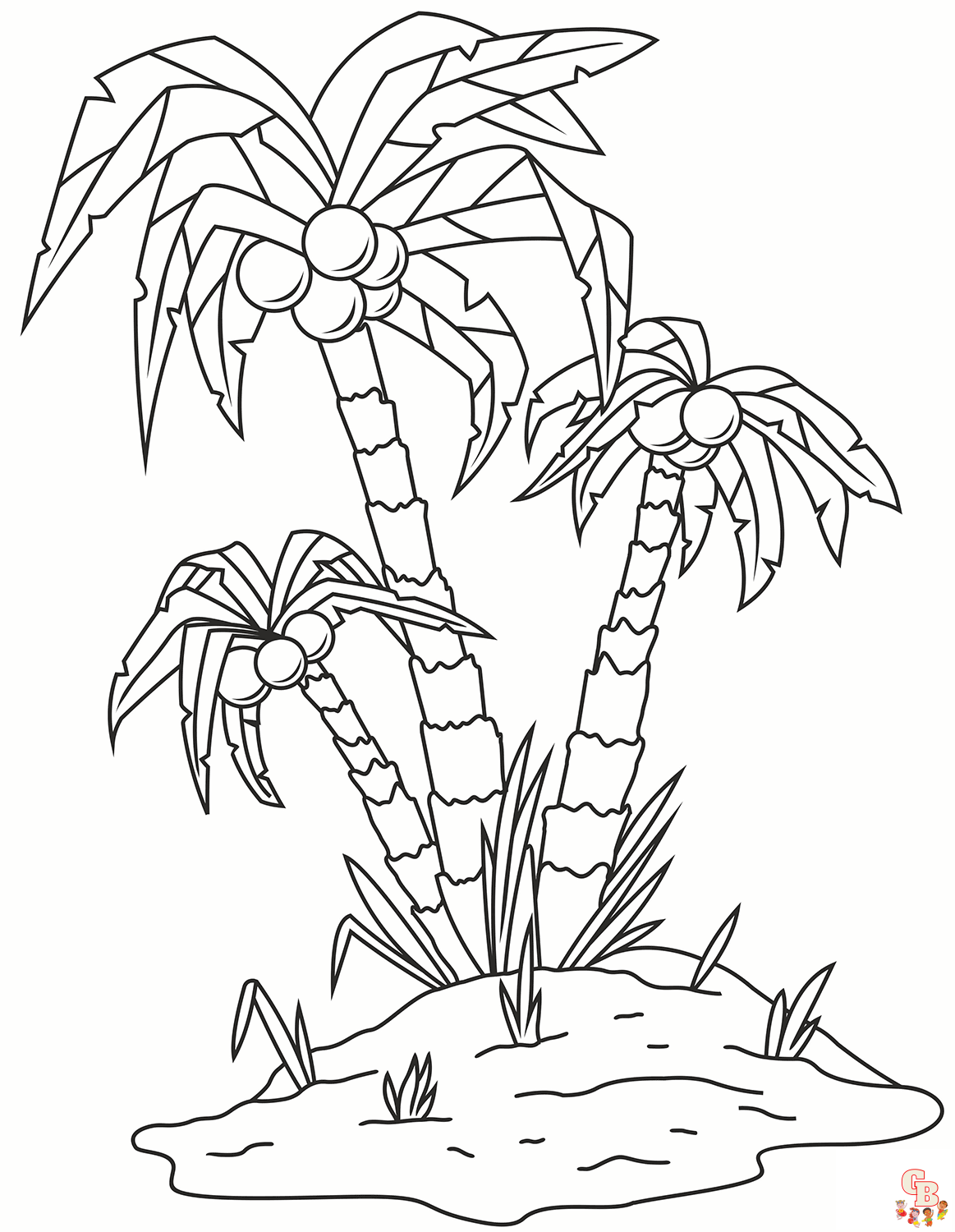 Palm tree coloring pages tropical fun for kids of all ages