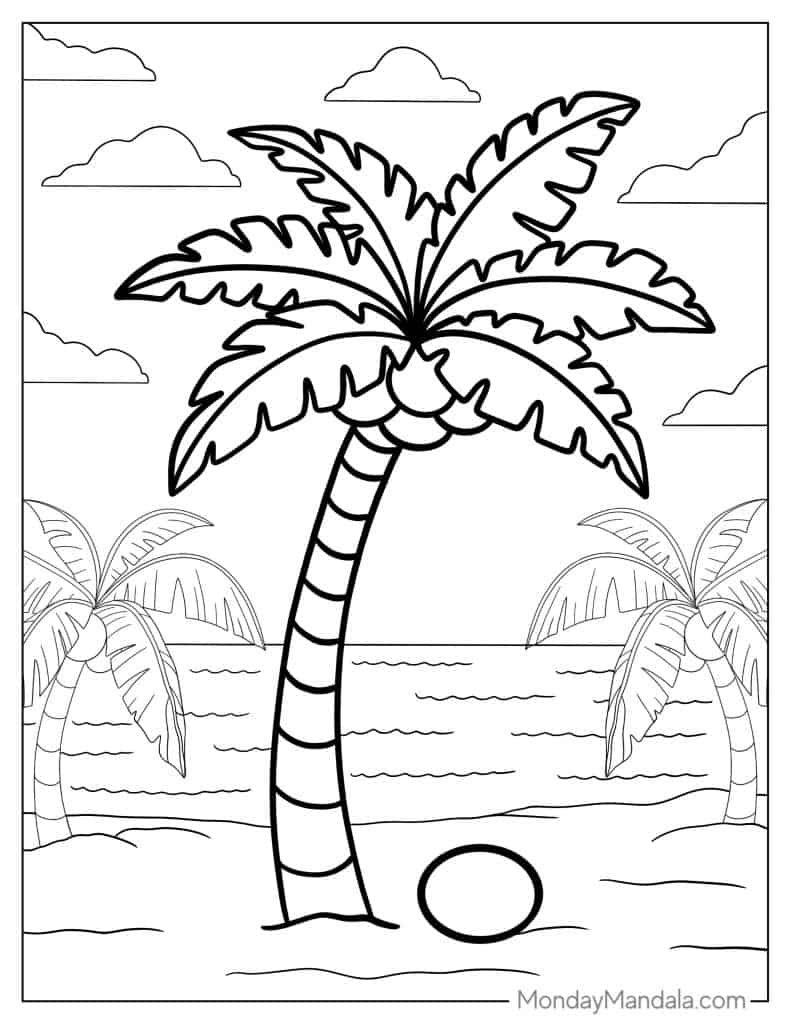 Tree coloring pages free pdf printables