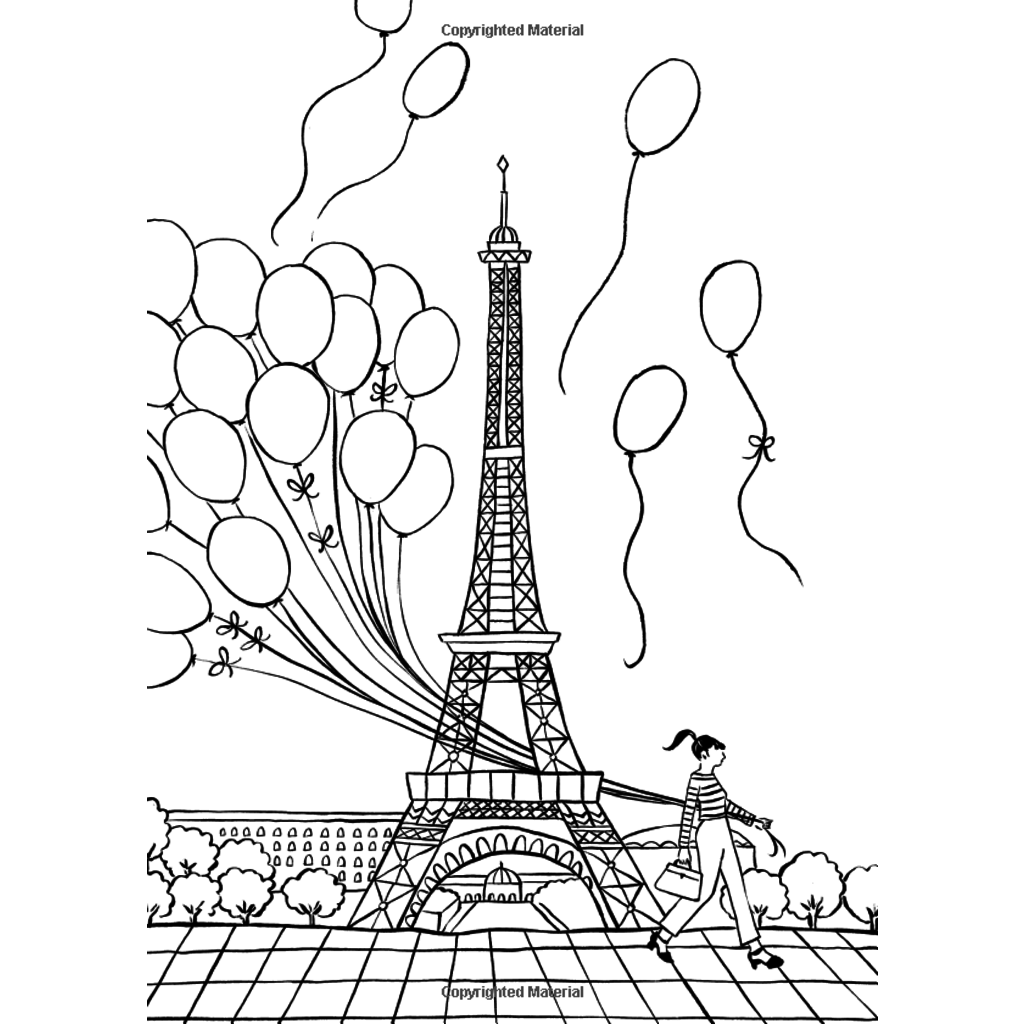 Iconic paris coloring book