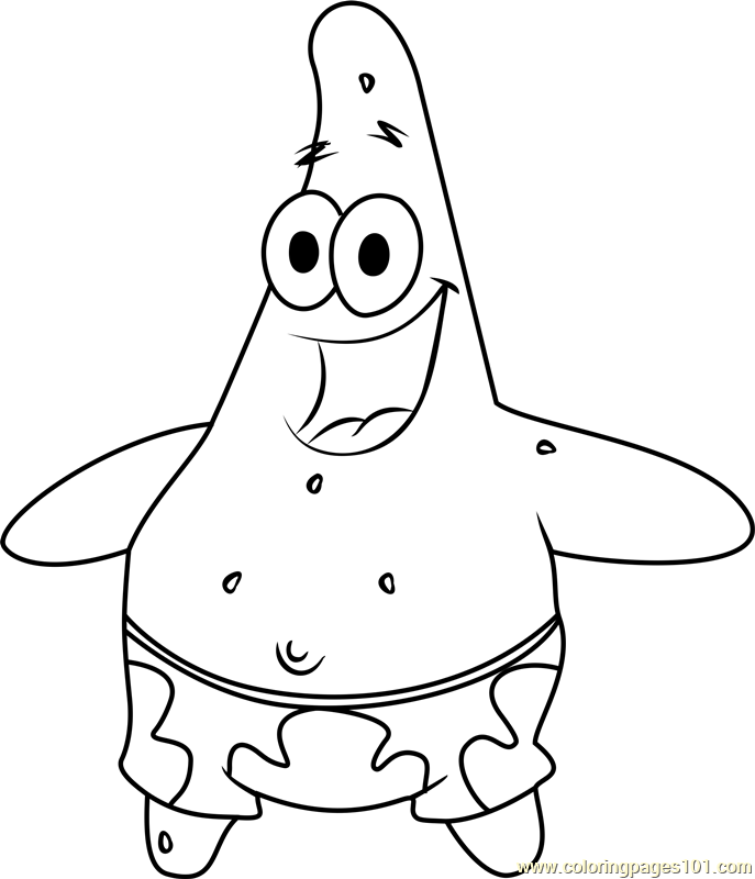 Patrick star coloring page for kids