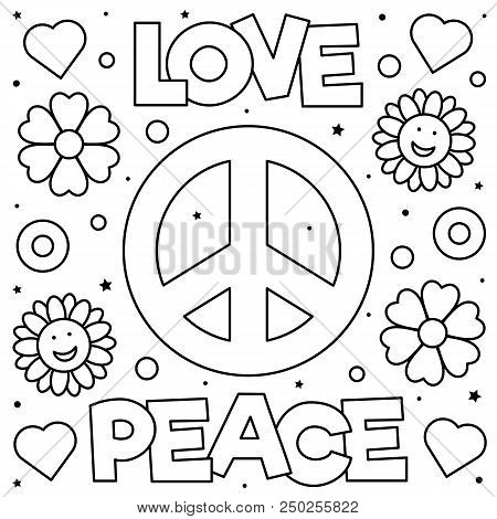 Peace sign coloring vector photo free trial bigstock