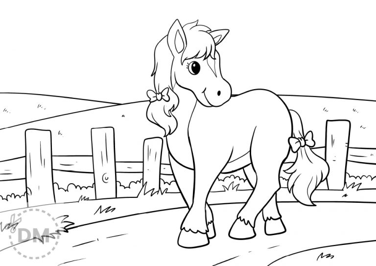 Pony coloring page for kids