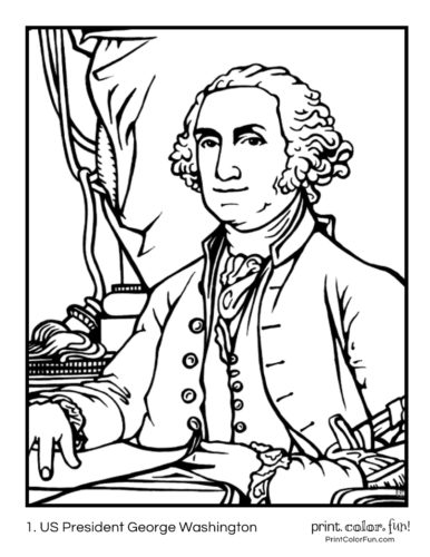 Us presidents coloring pages printables of the first american leaders