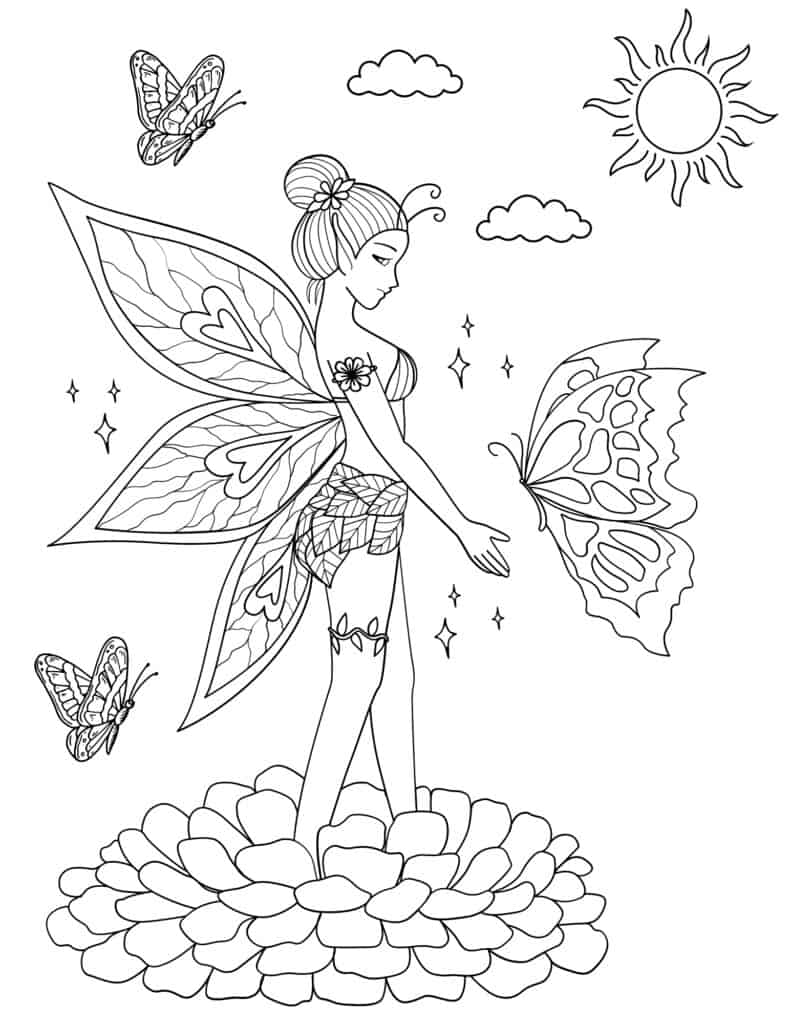 Free printable fairy coloring pages