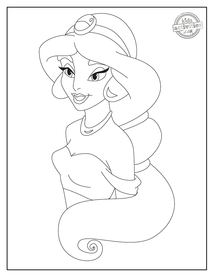 Beautiful princess jasmine coloring pages kids activities blog