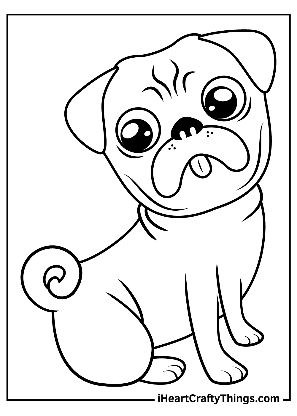 Pug coloring pages free printables