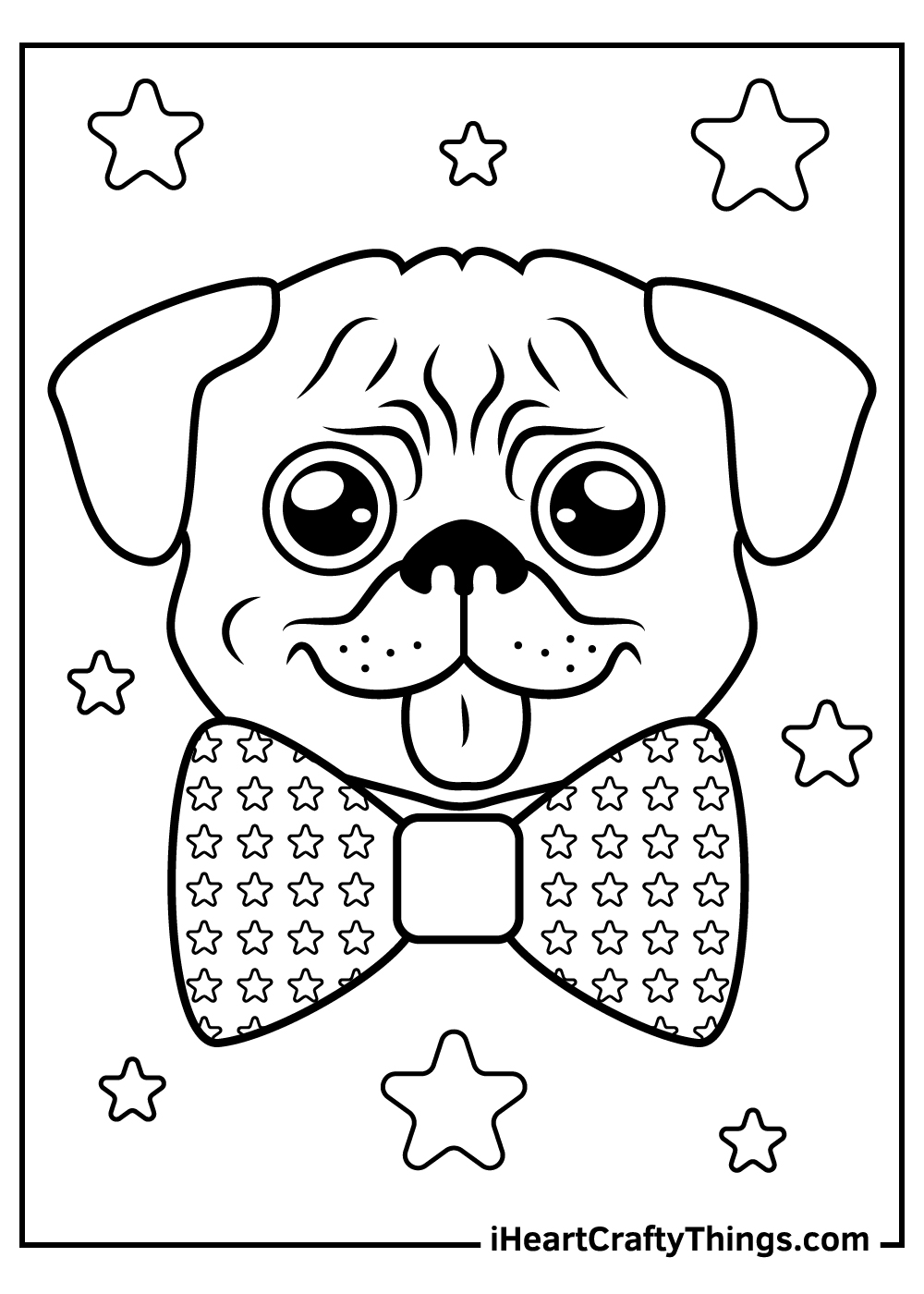 Pug coloring pages free printables