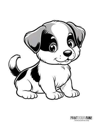 Cute puppy coloring pages free color clipart at