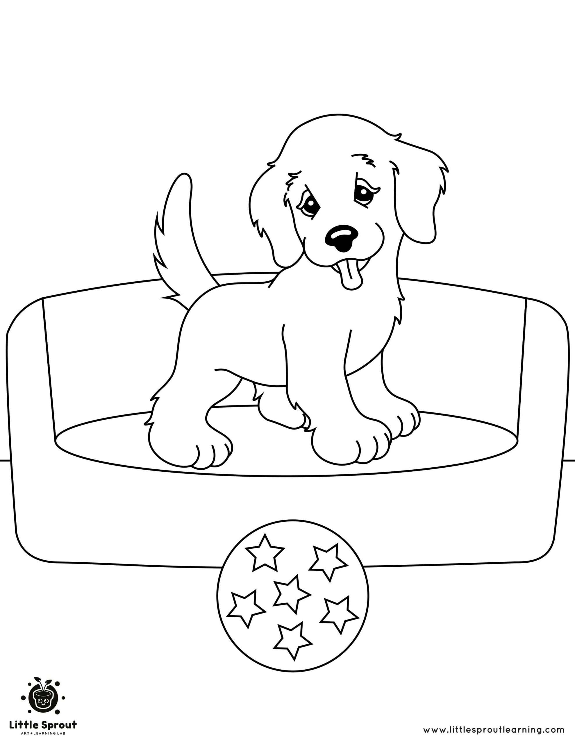 Best puppy coloring page little sprout art