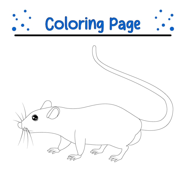 Premium vector vector cute rat coloring for children animal coloring book