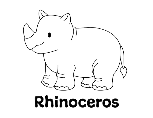 Rhino coloring page