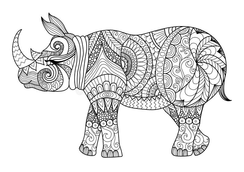 Rhino adult coloring stock illustrations â rhino adult coloring stock illustrations vectors clipart