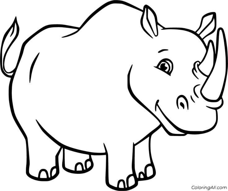 Free printable rhino coloring pages in vector format easy to print from any deviâ zoo animal coloring pages farm animal coloring pages animal coloring pages