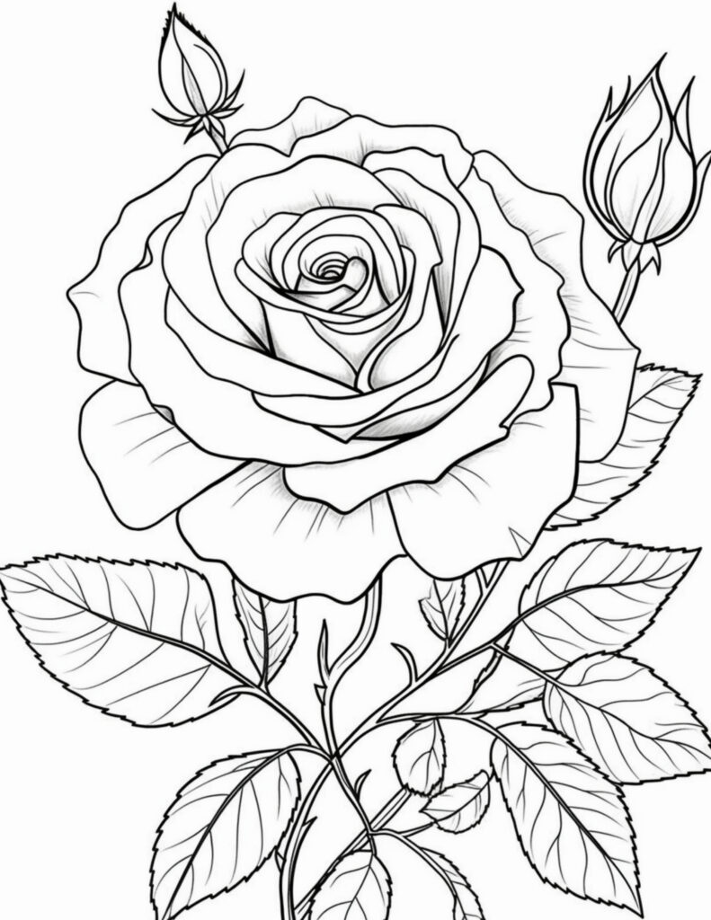 Rose coloring pages