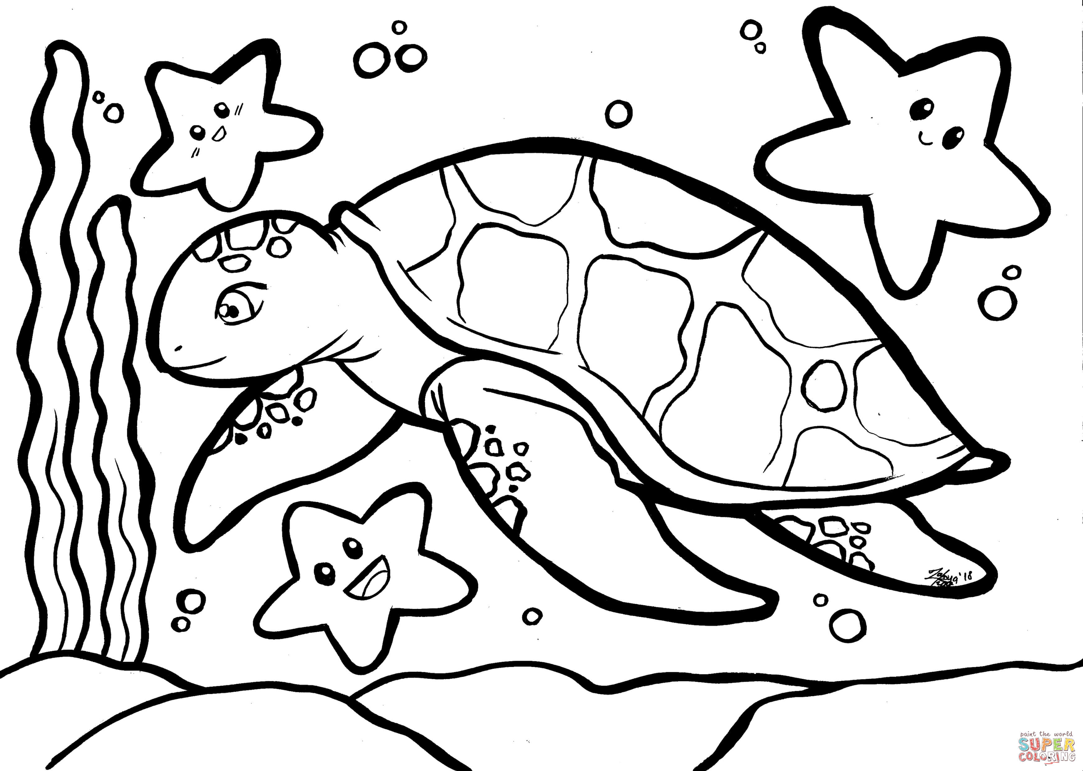 Sea turtle coloring page free printable coloring pages