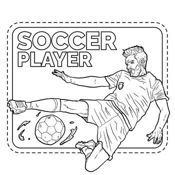 Soccerfootball player jobcareeroccupations coloring bookpage by scworkspace