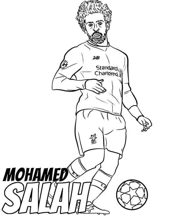 Salah coloring page egyptian football player printable picture football coloring pages coloring pages free adult coloring pages