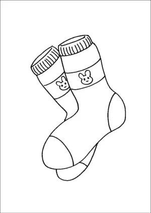 Bunny socks coloring page