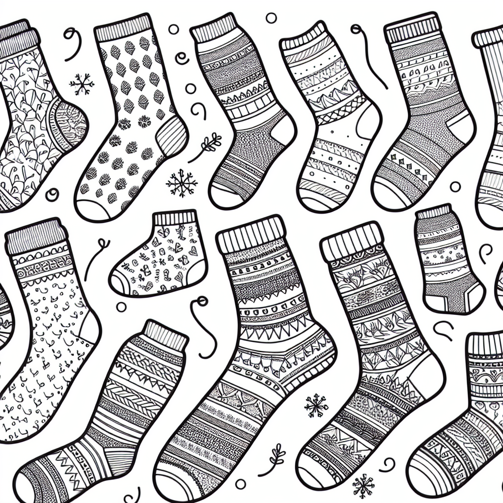 Socks coloring pages