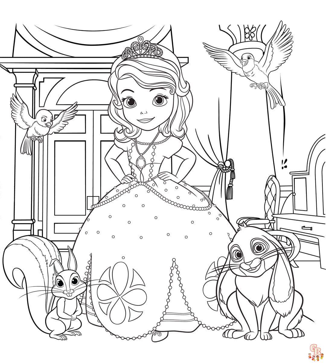 Find the best sofia the first coloring pages on