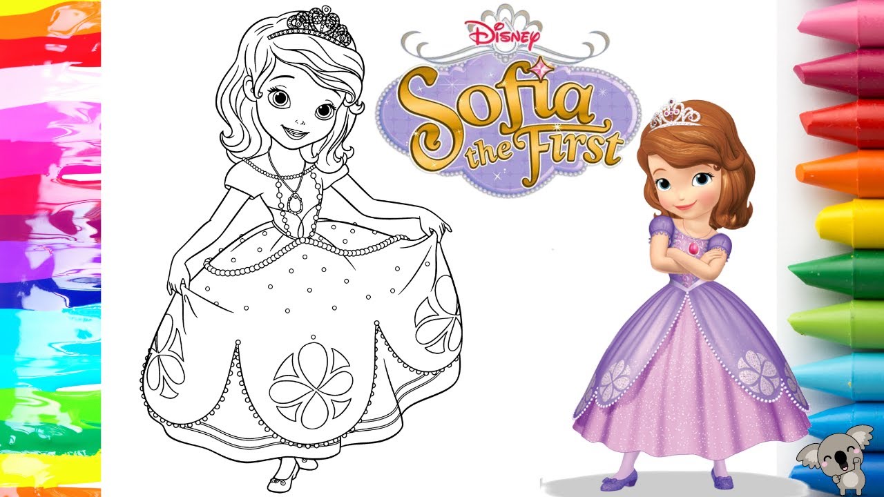 Sofia the first disney coloring page color with e