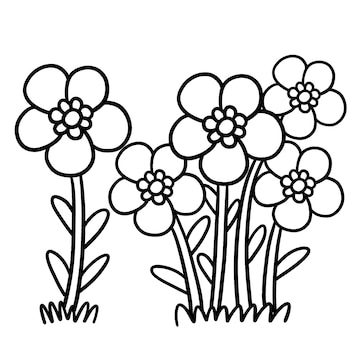 Premium vector spring flower isolated coloring page for kids