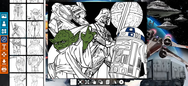 Create a star wars coloring coloring pages