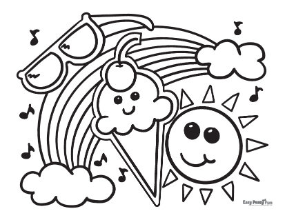 Printable summer coloring pages