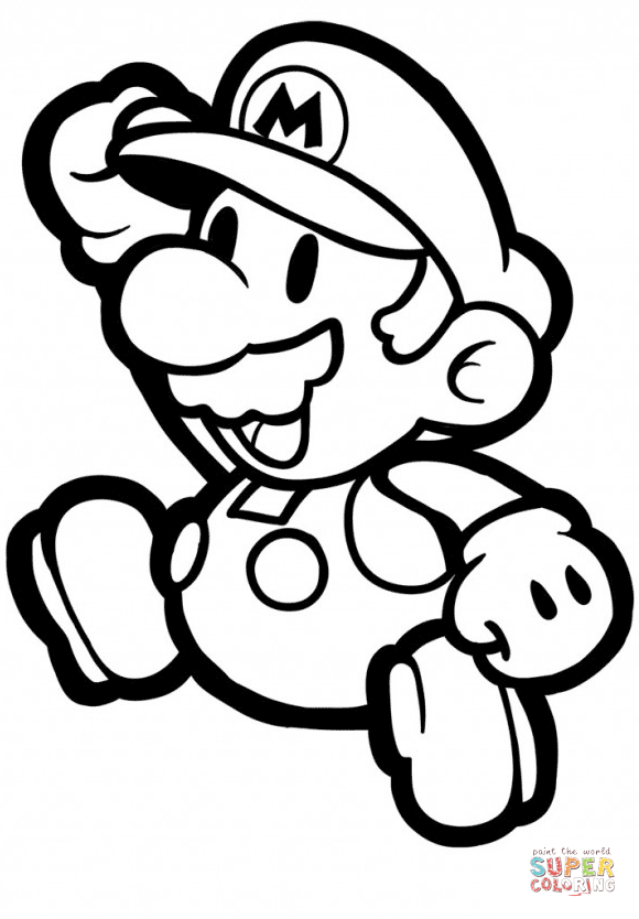 Paper mario coloring page free printable coloring pages