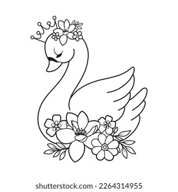 Swan coloring cartoon images stock photos d objects vectors