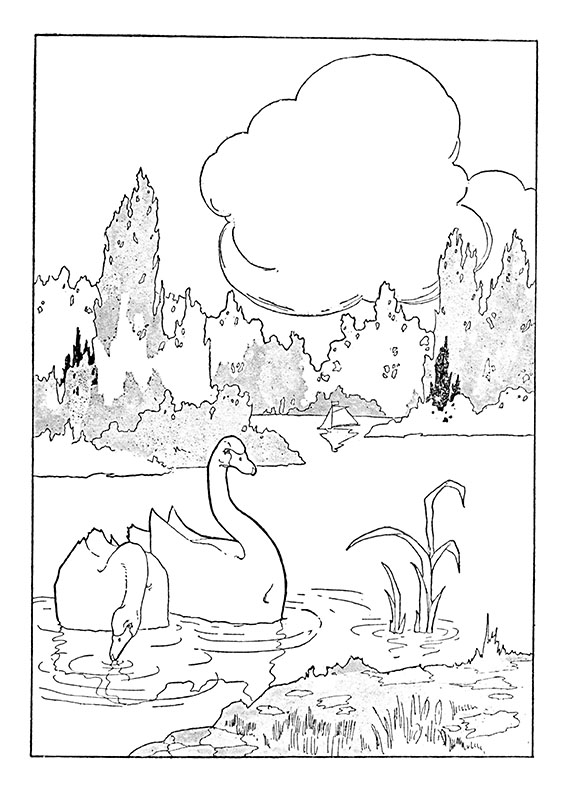 Swan coloring page to print