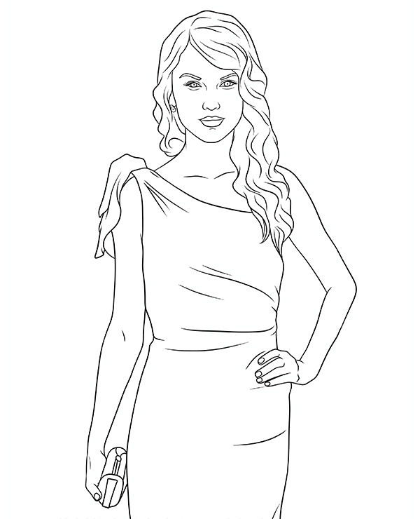 Taylor swift coloring page sheet