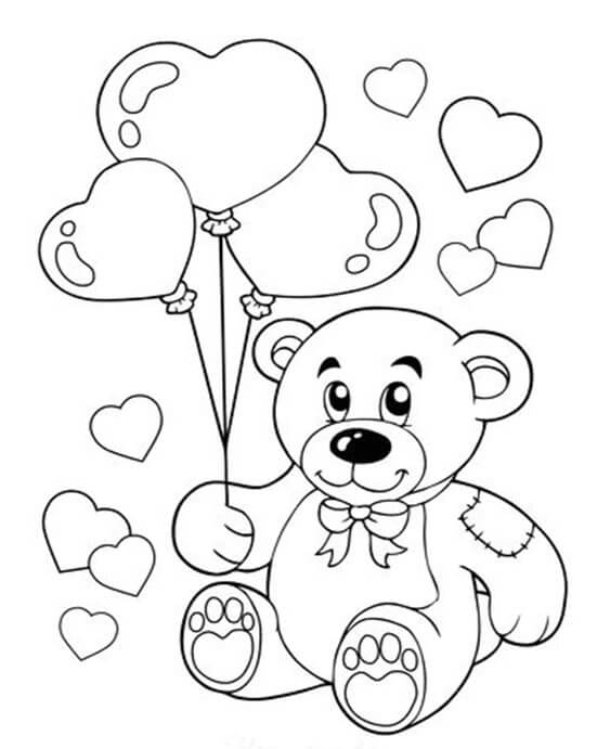 Free easy to print teddy bear coloring pages