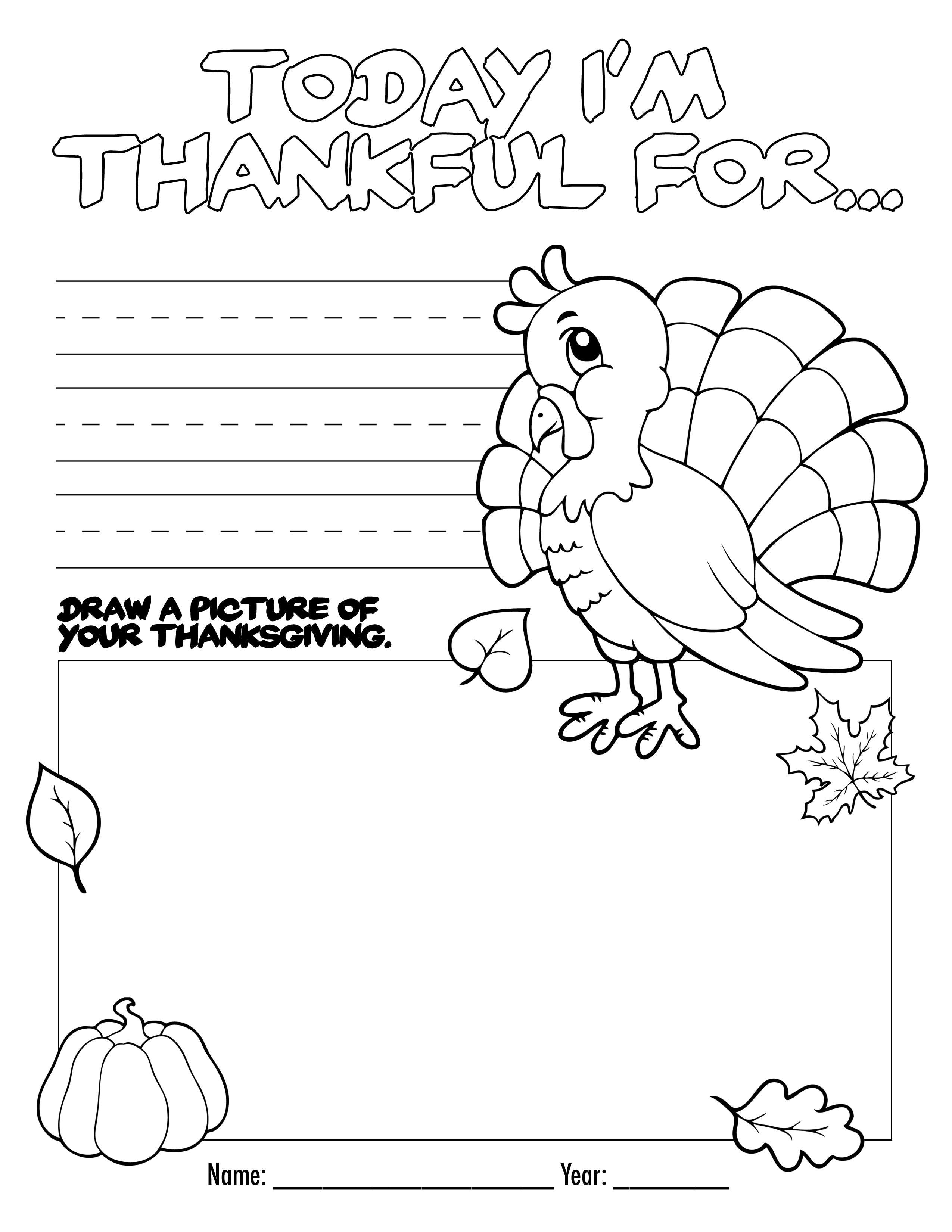 Thanksgiving coloring book free printable for the kids