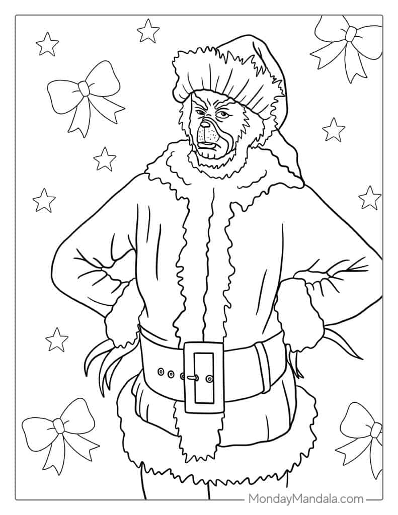 Grinch coloring pages free pdf printables