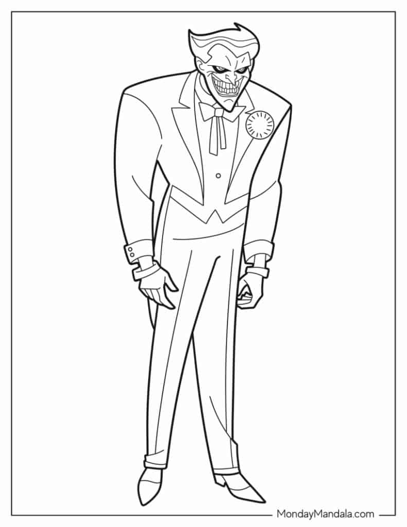 Joker coloring pages free pdf printables