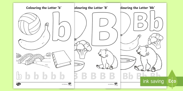 Letter b louring pages teacher made