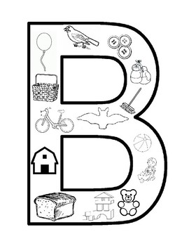 Letter b coloring page by lotz of love creations tpt