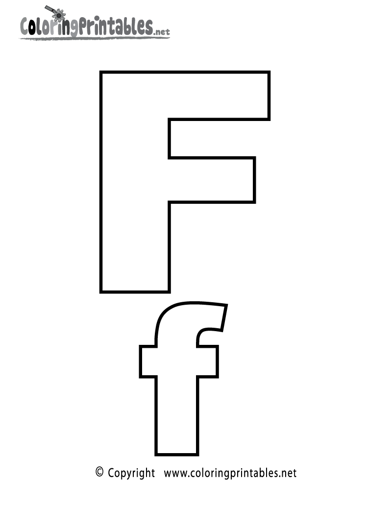 Alphabet letter f coloring page