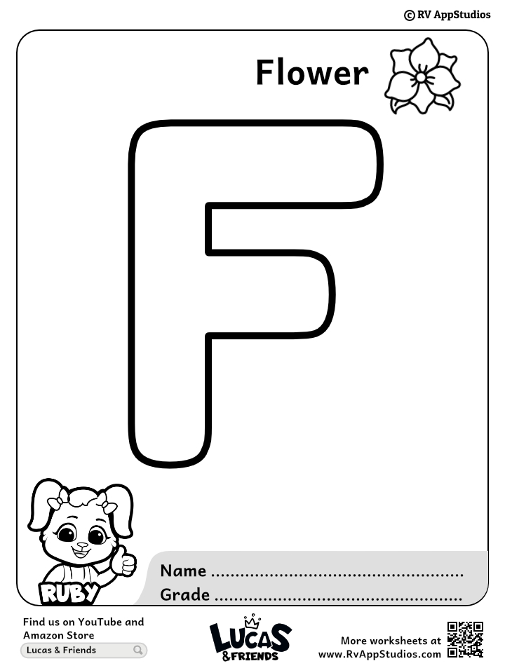 Letter f coloring pages